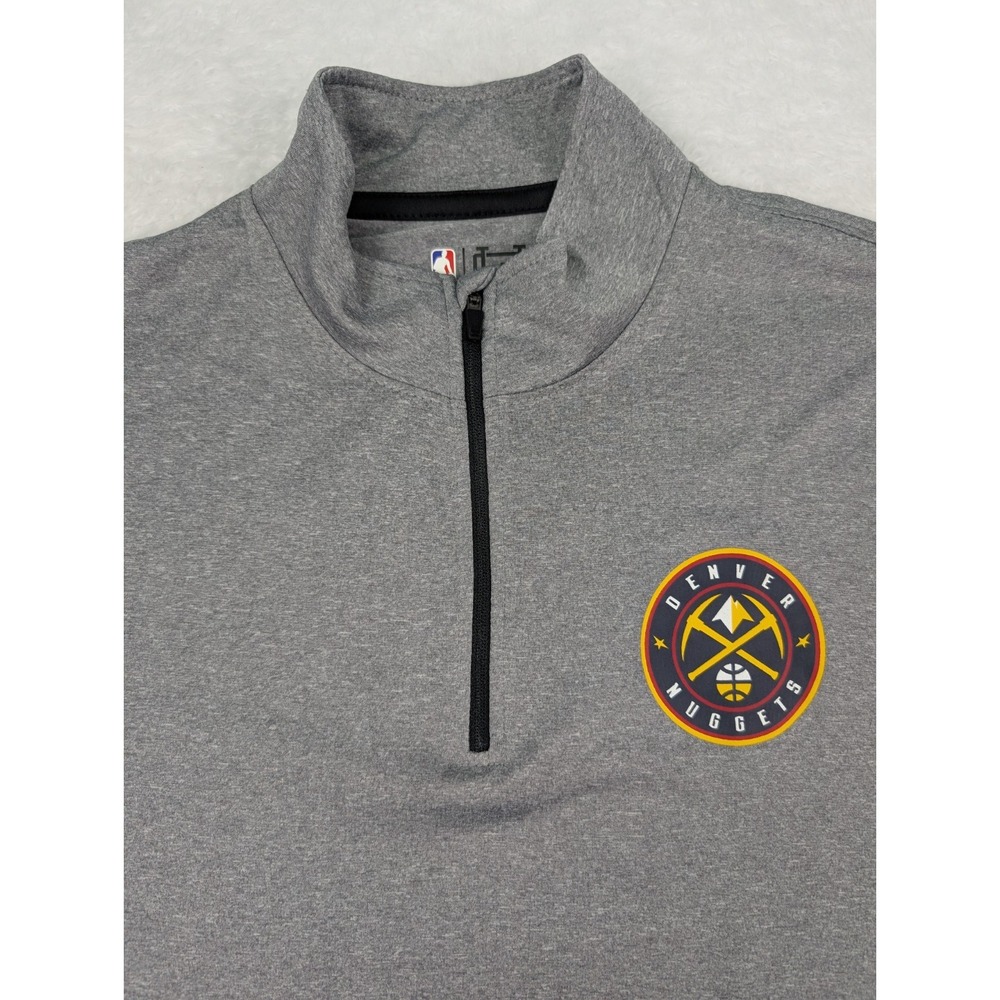 NBA Ultra Game Denver Nuggets 1/4 Zip Shirt Men's M Gray Pullover Long Sleeve